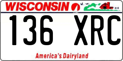 WI license plate 136XRC