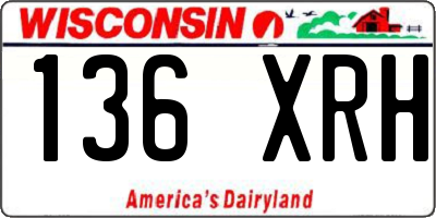 WI license plate 136XRH