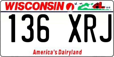WI license plate 136XRJ