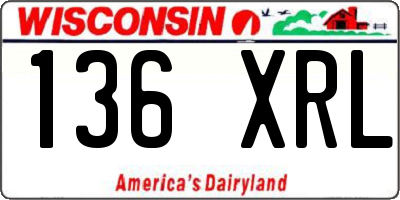 WI license plate 136XRL