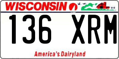 WI license plate 136XRM