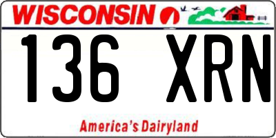 WI license plate 136XRN