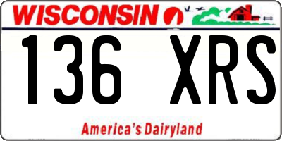 WI license plate 136XRS
