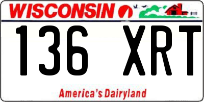 WI license plate 136XRT