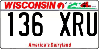 WI license plate 136XRU