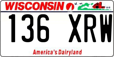 WI license plate 136XRW