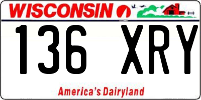 WI license plate 136XRY