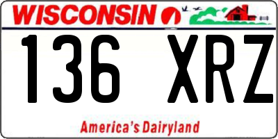 WI license plate 136XRZ