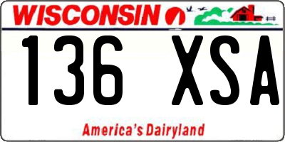 WI license plate 136XSA