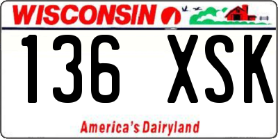 WI license plate 136XSK
