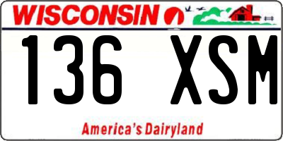 WI license plate 136XSM