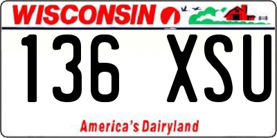 WI license plate 136XSU