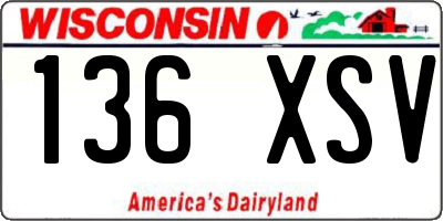 WI license plate 136XSV