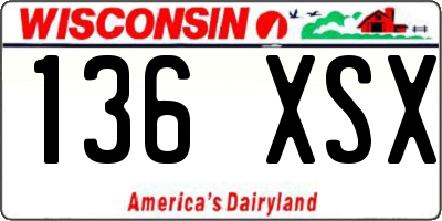 WI license plate 136XSX