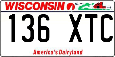WI license plate 136XTC