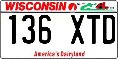 WI license plate 136XTD