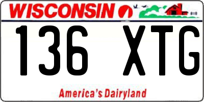 WI license plate 136XTG
