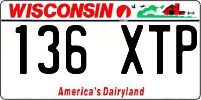 WI license plate 136XTP