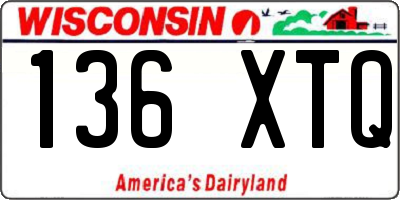 WI license plate 136XTQ