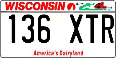 WI license plate 136XTR
