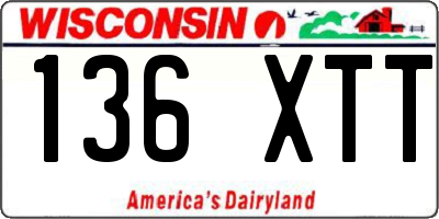 WI license plate 136XTT