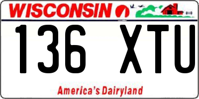 WI license plate 136XTU