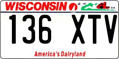 WI license plate 136XTV