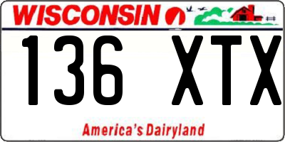 WI license plate 136XTX