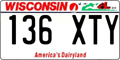 WI license plate 136XTY