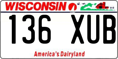 WI license plate 136XUB