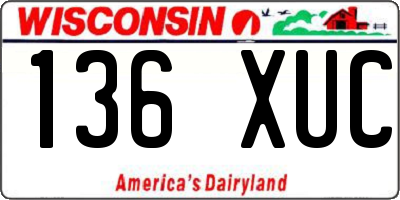 WI license plate 136XUC