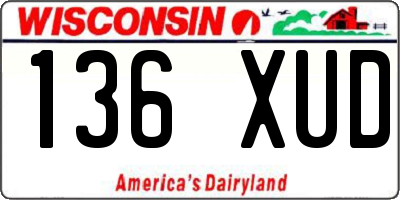 WI license plate 136XUD