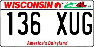 WI license plate 136XUG