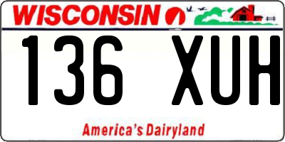 WI license plate 136XUH