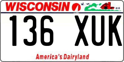 WI license plate 136XUK