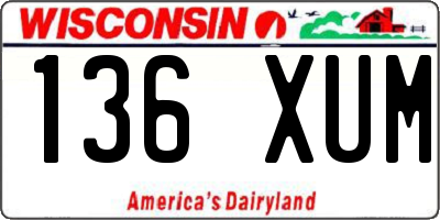 WI license plate 136XUM