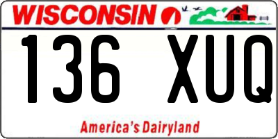 WI license plate 136XUQ