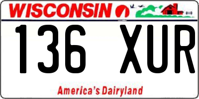 WI license plate 136XUR