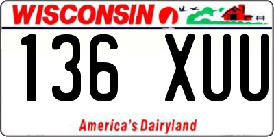 WI license plate 136XUU