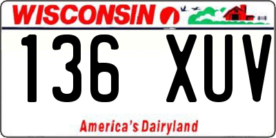 WI license plate 136XUV