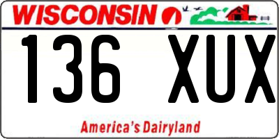 WI license plate 136XUX