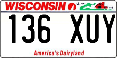 WI license plate 136XUY