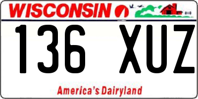 WI license plate 136XUZ