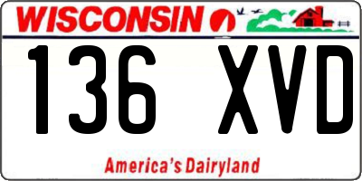 WI license plate 136XVD