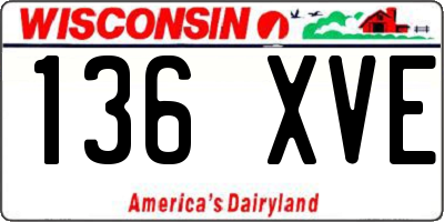 WI license plate 136XVE