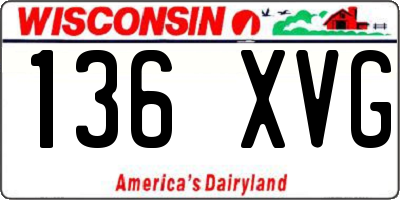 WI license plate 136XVG