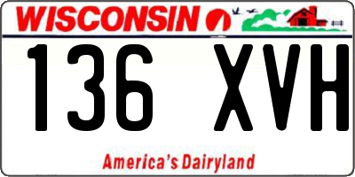 WI license plate 136XVH