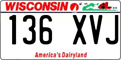 WI license plate 136XVJ