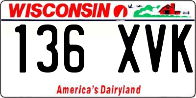 WI license plate 136XVK
