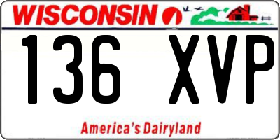 WI license plate 136XVP